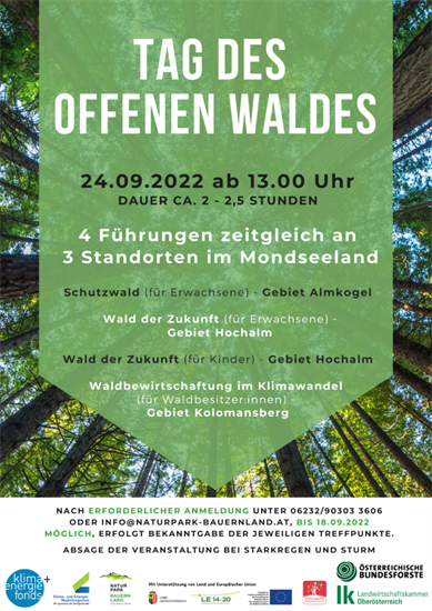 Plakat tag des offenen Waldes